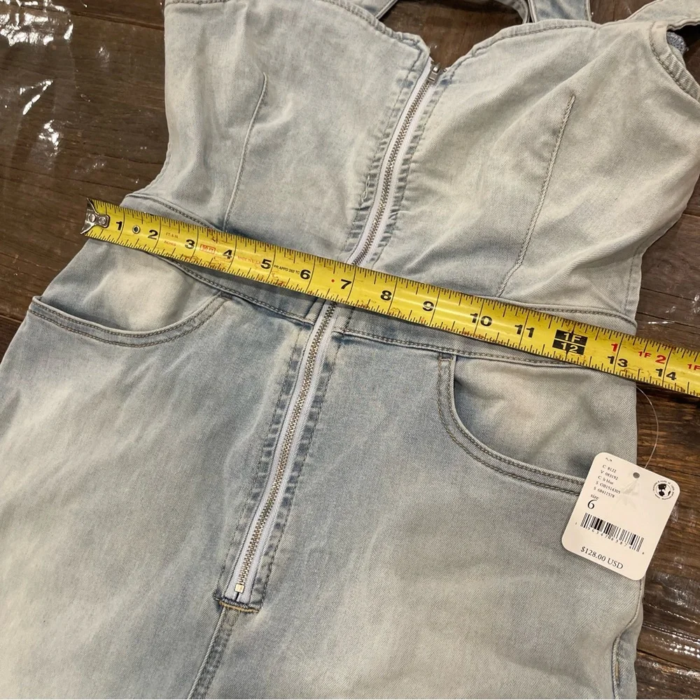 Free People light Blue crvy on 2nd ave one piece Jumpsuit with Wide Legs - Picture 7 of 16